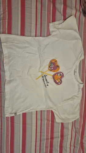 Blusinha branca com detalhes infantil feminina - 10 anos