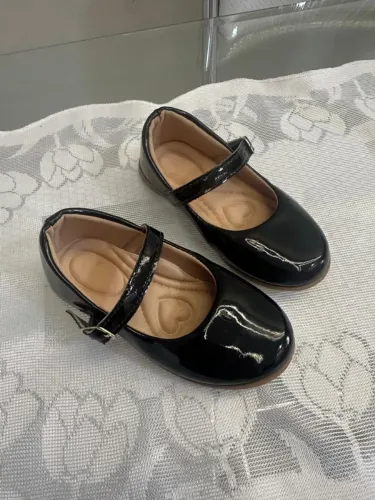 Sapatilha Infantil Menina Verniz Preto Tamanho 24