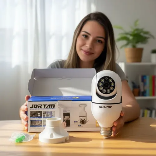 Lâmpada de segurança wi-fi - com visão noturna 360° full HD - entrega grátis