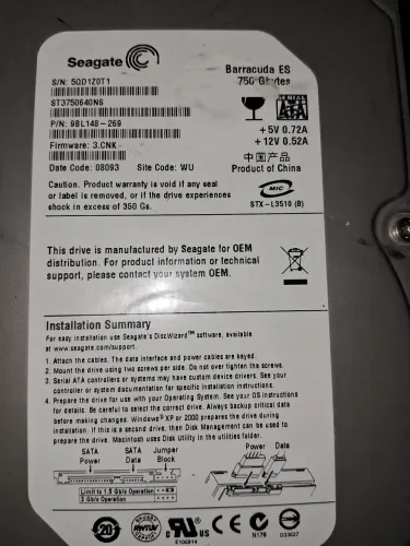 HD Seagate 750 GB