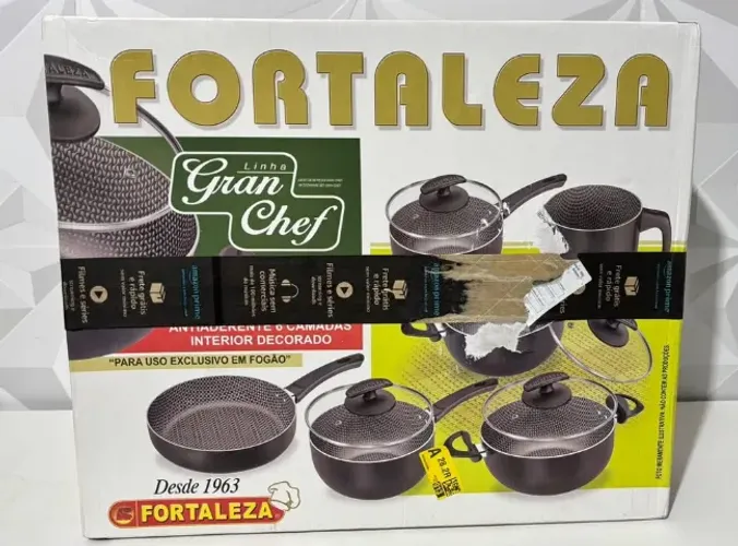 CONJUNTO DE PANELAS 6 PEÇAS GRAN CHEF C/TPA VIDRO BLACK