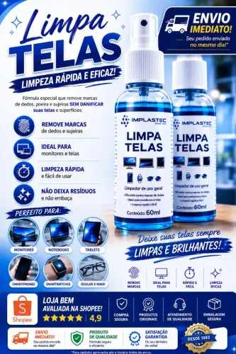 Limpa telas implastec.