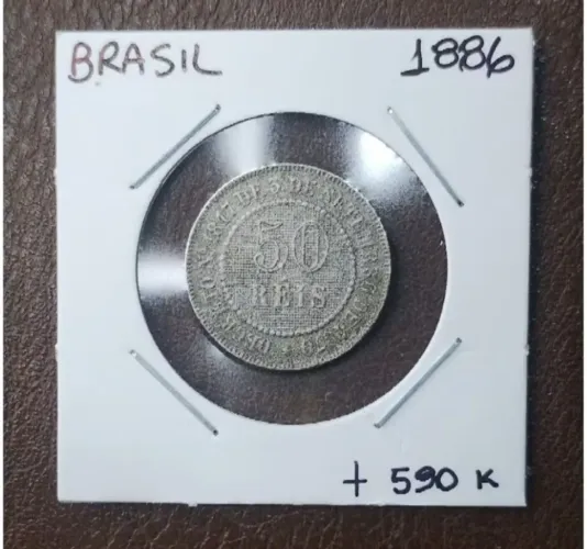 Moeda 50 reis 1886 data rara 