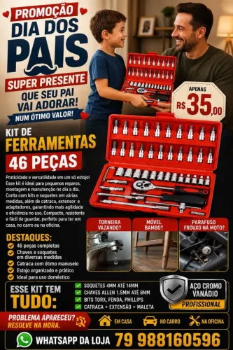 Kit ferramentas excelente custo-benefício seu pai vai amar