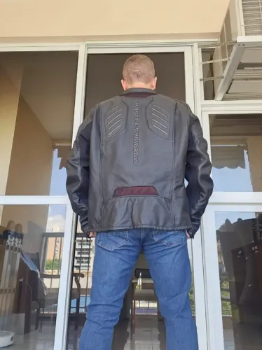 Jaqueta de couro Harley Davidson tamanho XL, FXRG® PERFORATED SLIM FIT LEATHER JACKET