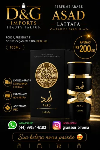 Perfume Árabe Asad Lattafa 100ml