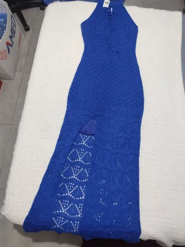 Vestido longo em tricô