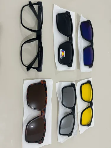 Óculos 6 em 1 - Armação + 5 Lentes Magnéticas (Polarizado)