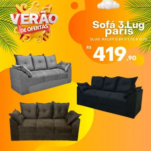 Sofá Paris três lugares