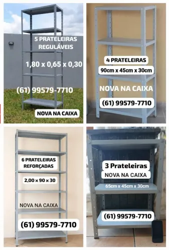 R$99 - Estantes de Aço (Novas) a partir de R$99,00