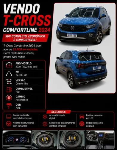 Volkswagen T-Cross Comfortline 1.0 TSI Flex 5P Aut. 2024