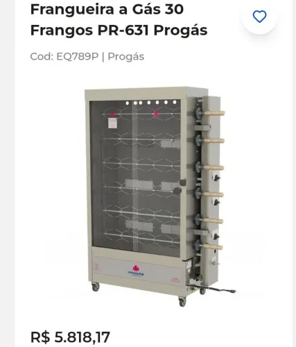 Frangueira Progas 30 frangos valor promocional 