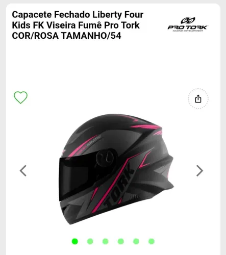 TROCA OU VENDA CAPACETE PRO TORK ROSA / TAM. 60