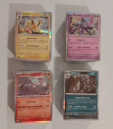 Lote 100 Cartas Pokémon Originais Copag - 10 Brilhantes Garantidas Sem Repetidas!