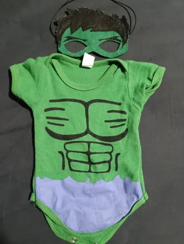 Roupa Fantasia Body de Hulk Herói da Marvel Mesversario 