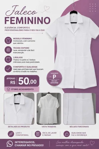 Jaleco feminino tamanho P