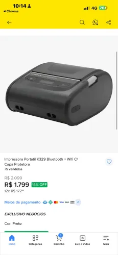Kit PDV completo Mini Impressora com Bip