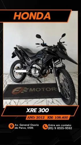 Honda xre 300 ano 2012, Aceitamos cartões até 18X