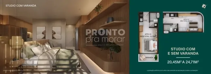 Flat com 1 quarto em Carneiros