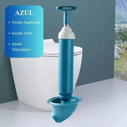 Desentupidor Azul Cônico De Vaso Pia Sucção Alta Pressão