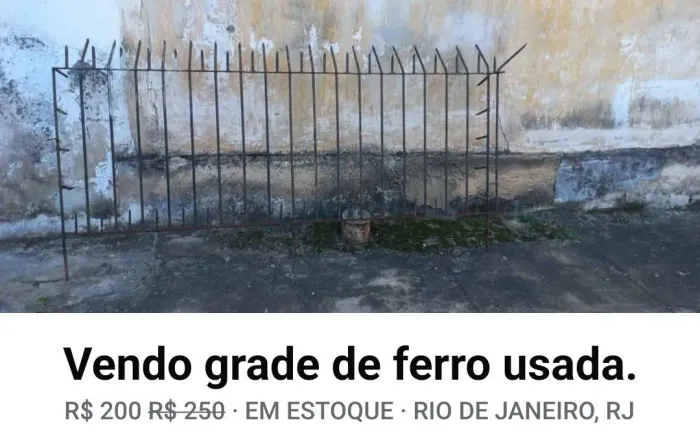 Grade de ferro usada 180,00. 