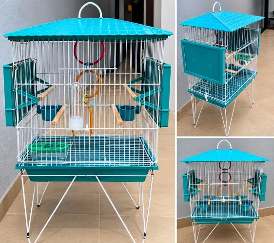 Gaiola Grande para Passarinho com Suporte, Poleiros e Acessórios