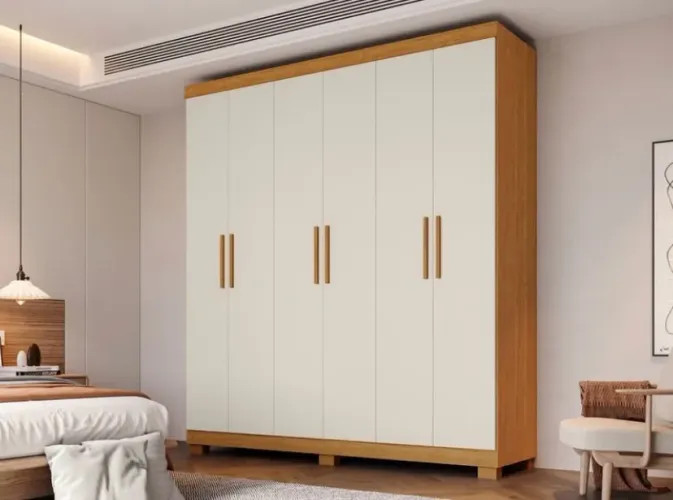 Guarda Roupa Lana ACP 100% MDF, 06 Portas e 02 Gavetas - Entrega Imediata;