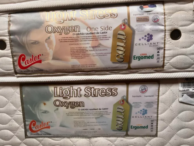 Colchão + Box Castor Queen Light Stress com pillow top