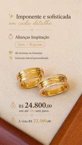 Aliança ouro 18k