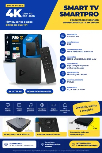 Smart TV Proeletronic SmartPro 4K(Lacrado, NF, Garantia)