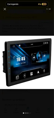 Central Multimídia 9 Carplay Android Auto Espelhamento Wk90f WLK AUTOMOTIVE Cor Preto