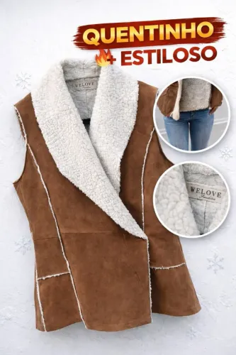 colete feminino welove marrom forrado