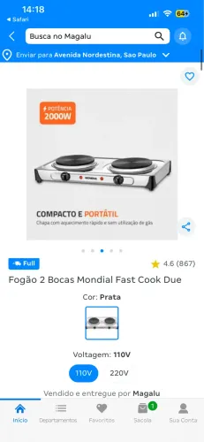 Fogão indução elétrico - Mondial