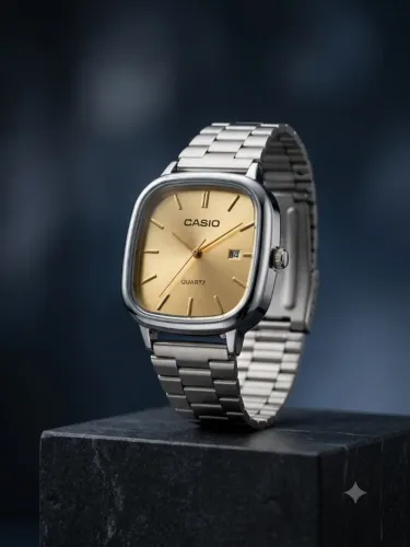 Relógio Cásio Vintage A138 Prata/Champanhe