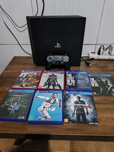 Playstation pro semi-novo + jogos + 1 controle original, LER DESCRIÇÃO