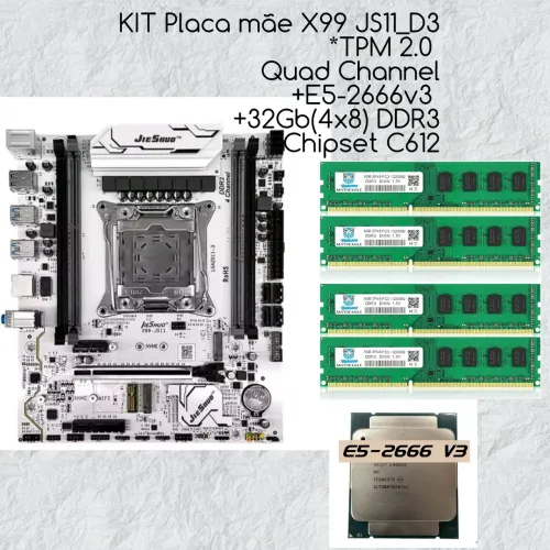 Kit X99 JS11D3 + 32Gb(4x8) + E5-2666v3