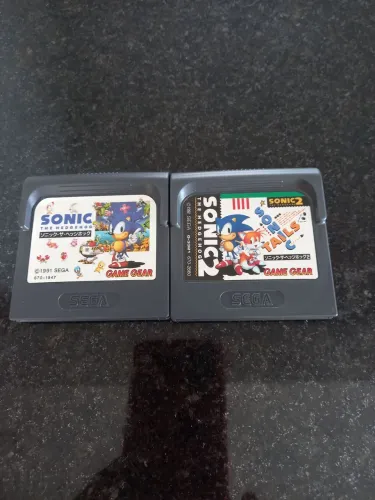2 jogo sonic 1 e 2 para game gear 
