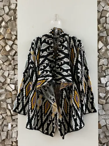 cardigan CANTÃO Maxi tricot jacquard
