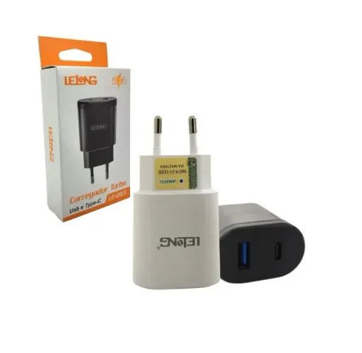 Fonte Carregador 2 em 1 Usb e Tipo C 5.1A