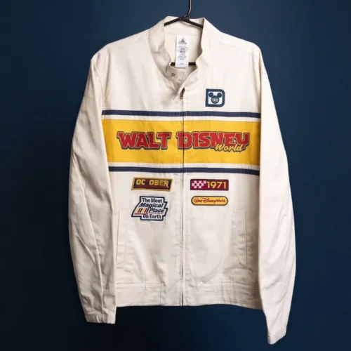 Disney World Racing Jacket. jaqueta de corrida da disney com patches bordados g