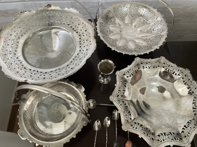 Peças Decorativas Vintage  Banhadas   a prata