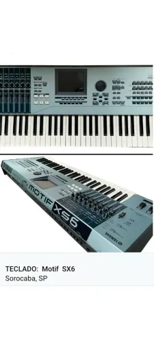 Teclado Motif xs6. <br>Mesa de Som, Alesis. <br>Potência, Signos. <br>Pedal de expressão. Behringer