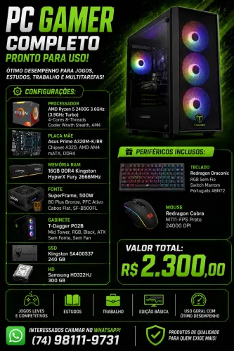 Computador completo, para vender logo!