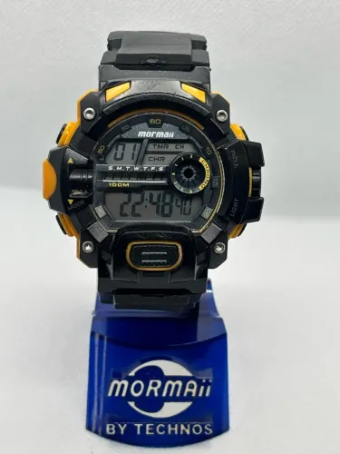 Relógio Mormaii Digital Esportivo Preto e Amarelo