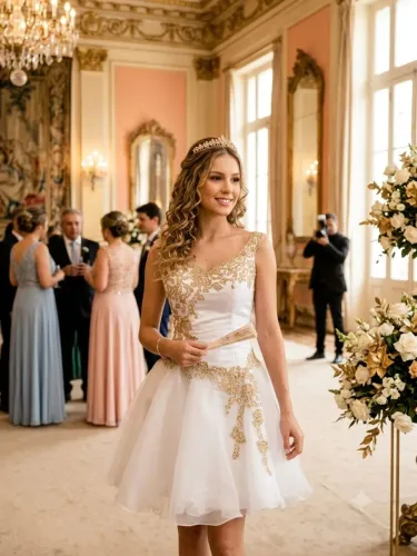 Vestido debutante bordado