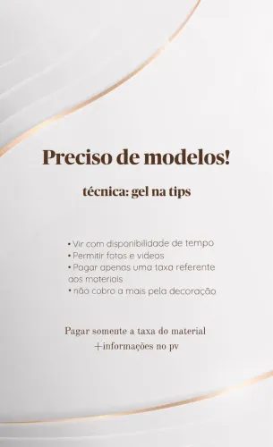 Preciso de modelos para unha em gel na tips!