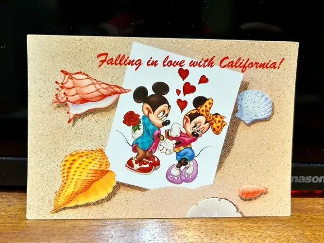 Raro! Cartão Postal Antigo Mickey Disney California USA Minnie Vintage