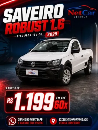 Volkswagen Saveiro Robust 1.6 Total Flex 16V CD 2025