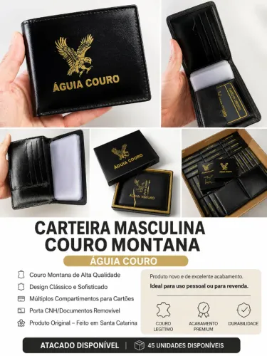 Carteira Águia Branca - Couro Montana