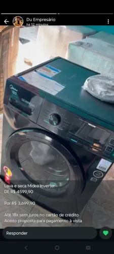 Lavadora lava e seca Midea Inverter 